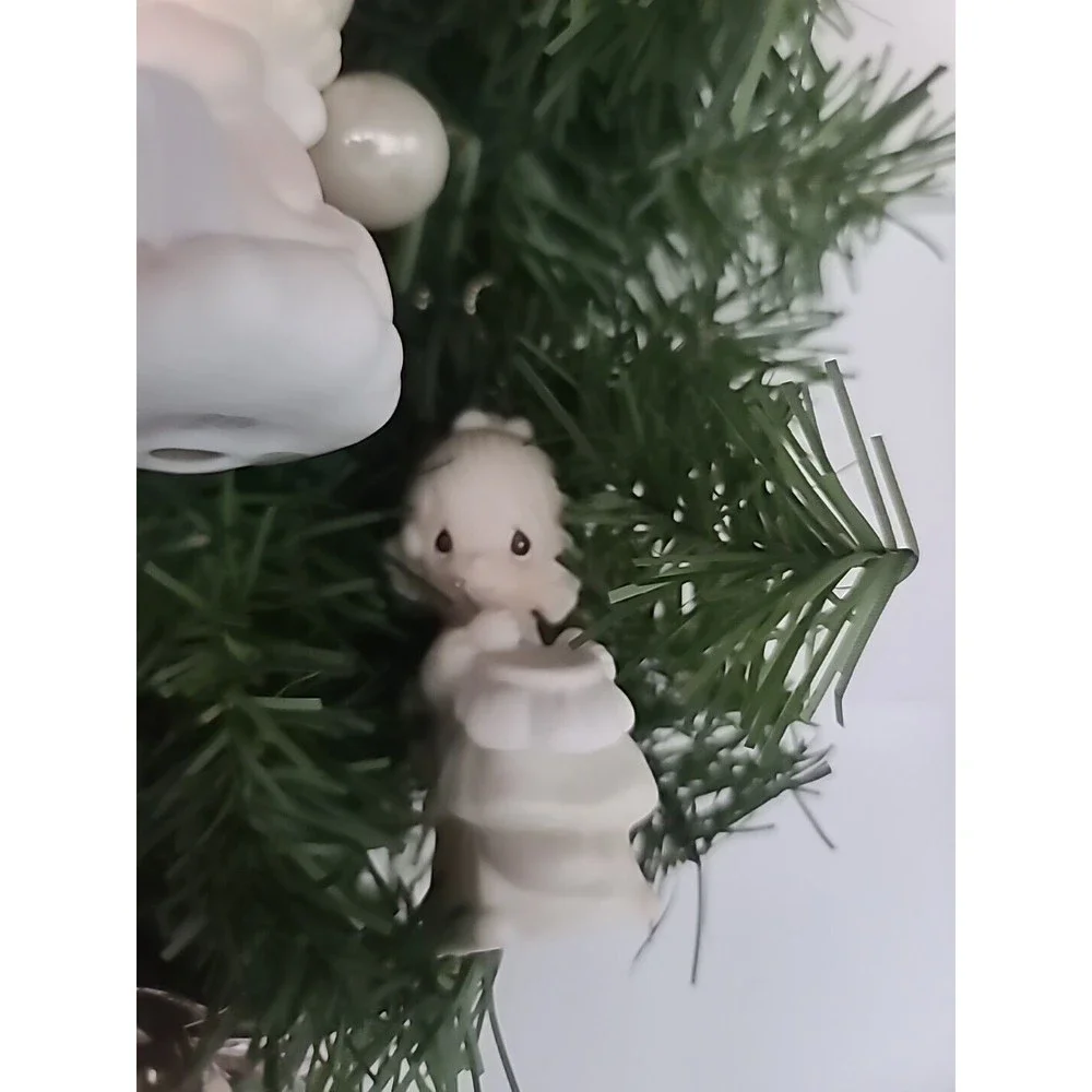 Vintage Precious Moments Handmade Christmas Wreath